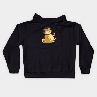 chubby space doge with icecream - wow Kids Hoodie